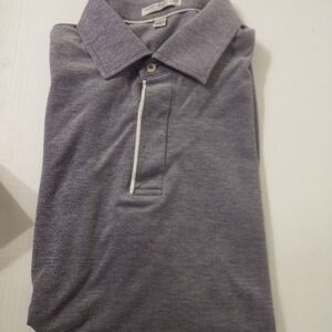 Peter Millar Purple/White Cotton Polo Shirt Large